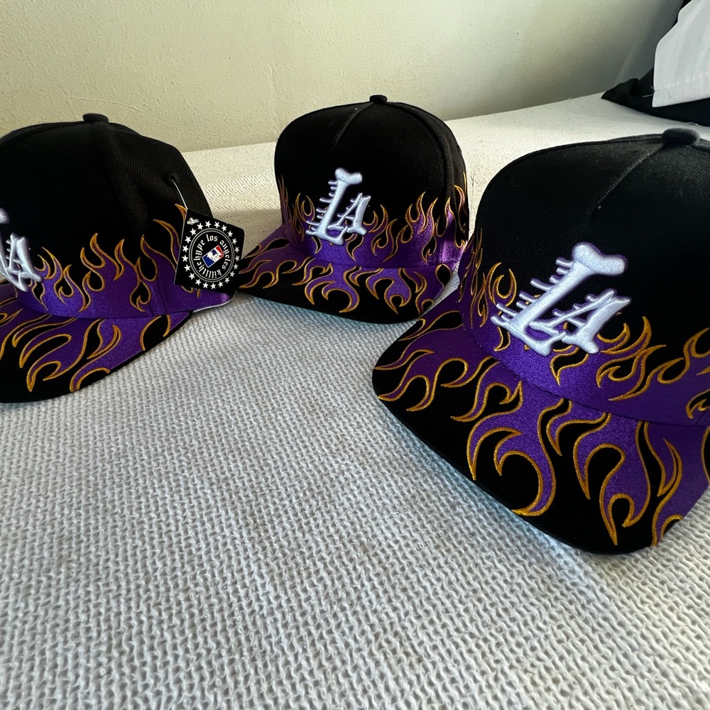 Black and Purple Flame Baseball Cap